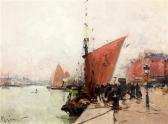 LENOIR Maurice Quayside Scene LENOIR Maurice Quayside Scene