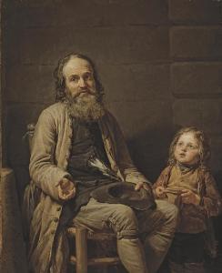 Nicolas Bernard Lepicie - Le Vieux Mendiant Et L'enfant