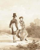 LEPRINCE Auguste Xavier Deux Artistes Discutant Dans Un Paysage LEPRINCE Auguste Xavier Deux Artistes Discutant Dans Un Paysage