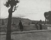 LEROUX Georges Vue De Rome Depuis La Terrasse Du Jardin De La Villa Médicis LEROUX Georges Vue De Rome Depuis La Terrasse Du Jardin De La Villa Médicis
