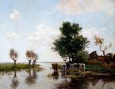 LEURS Johannes Karel Koeien Aan De Waterkant LEURS Johannes Karel Koeien Aan De Waterkant