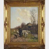 LEURS Johannes Karel Shepherdess Leading Sheep LEURS Johannes Karel Shepherdess Leading Sheep