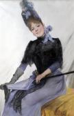 LEVIS Max Portrait Of A Seated Lady Holding A Parasol LEVIS Max Portrait Of A Seated Lady Holding A Parasol