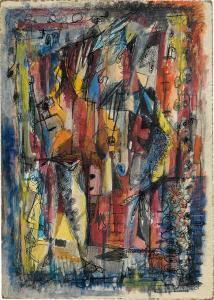 Norman Wilfred Lewis - Untitled (figurative Abstraction)