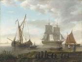 LEYDEN van Jan A Dutch Warship And Fishing Craft Off A Coast LEYDEN van Jan A Dutch Warship And Fishing Craft Off A Coast