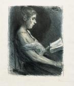 LIEBERMANN Max Lesendes Mädchen LIEBERMANN Max Lesendes Mädchen
