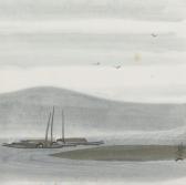 LIN FENGMIAN Seascape With Boats And Birds LIN FENGMIAN Seascape With Boats And Birds