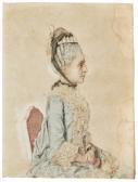 LIOTARD Jean Etienne Portrait Of A Seated Young Lady, Seen In Profile LIOTARD Jean Etienne Portrait Of A Seated Young Lady, Seen In Profile