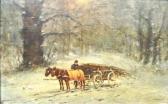 LIPPINCOTT William Henry Wood Cart In Winter LIPPINCOTT William Henry Wood Cart In Winter