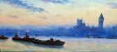 LITTLE D P A Convoy On The Thames With Houses Of Parliament In Distance LITTLE D P A Convoy On The Thames With Houses Of Parliament In Distance