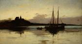 LLOYD Walter Stuart Moored Sailboats At Sunset LLOYD Walter Stuart Moored Sailboats At Sunset