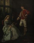 LOGSDAIL William Depicting A Man Proposing To A Young Woman In An Interior Scene LOGSDAIL William Depicting A Man Proposing To A Young Woman In An Interior Scene