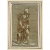 LOMAZZO Gian Paolo Study Of A Draped Figure, His Hand Raised LOMAZZO Gian Paolo Study Of A Draped Figure, His Hand Raised