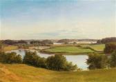 LOOS Friedrich Ostholsten Lakeland Landscape With Windmill LOOS Friedrich Ostholsten Lakeland Landscape With Windmill