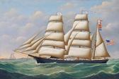 LOOS John Frederick The American Bark J.s. Winslow At Sea LOOS John Frederick The American Bark J.s. Winslow At Sea