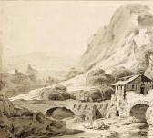 LORY Gabriel I Mountain Valley With Herdsman And Cows And Packhorse On A Bridge LORY Gabriel I Mountain Valley With Herdsman And Cows And Packhorse On A Bridge