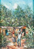 LOUIZOR ERNST Haitianische Plantage Mit Hütten Und Staffage LOUIZOR ERNST Haitianische Plantage Mit Hütten Und Staffage