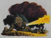 LUDEKENS Fred American Soldier Using Flame-thrower. LUDEKENS Fred American Soldier Using Flame-thrower.