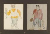 LUKSCH-MAKOWSKY Elena Konstantinov. 2 Blätter: Mann Mit Zylinder, Mann Mit Handschuh LUKSCH-MAKOWSKY Elena Konstantinov. 2 Blätter: Mann Mit Zylinder, Mann Mit Handschuh