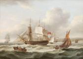 LUNY Thomas Ship Sailing Into A Harbour, Dartmouth LUNY Thomas Ship Sailing Into A Harbour, Dartmouth
