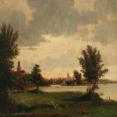 LYTZEN Niels Agaard View Of A Town From A Lakefront LYTZEN Niels Agaard View Of A Town From A Lakefront