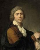 MÉNAGEOT François-Guillaume Self-portrait Of The Artist, Half-length, In A Brown Coat And A Brush In His Right Hand MÉNAGEOT François-Guillaume Self-portrait Of The Artist, Half-length, In A Brown Coat And A Brush In His Right Hand