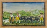 MÜLLER Johannes Driving The Cows To The Mountain Pastures, With Alpine Herdsmen Bearing Bells At The Head Of The Cow Train MÜLLER Johannes Driving The Cows To The Mountain Pastures, With Alpine Herdsmen Bearing Bells At The Head Of The Cow Train