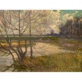 MÜLLER-TENCKHOFF Carl Blick Auf Eine Herbstliche Landschaft Mit Von Bäumenflankiertem Flusslauf MÜLLER-TENCKHOFF Carl Blick Auf Eine Herbstliche Landschaft Mit Von Bäumenflankiertem Flusslauf