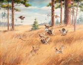 MAASS David A. Startled Covey Of Quail MAASS David A. Startled Covey Of Quail