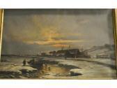 MACALASTER R.K. A Snowy Swedish Landscape At Sunset MACALASTER R.K. A Snowy Swedish Landscape At Sunset