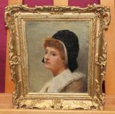 MACARTHUR Mary Head And Shoulder Portrait Of A Young Lady Wearing A Bonnet MACARTHUR Mary Head And Shoulder Portrait Of A Young Lady Wearing A Bonnet