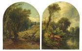 MACDOUGAL James Sheep By A Stream And Cows Watering MACDOUGAL James Sheep By A Stream And Cows Watering