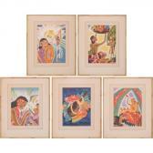 MACINTOSH Frank A Group Of Five Framed Hawaiian Menu Covers MACINTOSH Frank A Group Of Five Framed Hawaiian Menu Covers