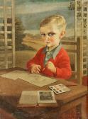 MACKENNEY Boy Sketching At A Table MACKENNEY Boy Sketching At A Table