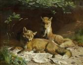 MACKEPRANG Adolf Heinrich Two Foxes MACKEPRANG Adolf Heinrich Two Foxes