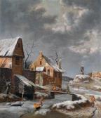 MAES Johannes Winterlandschaft Mitgebäuden An Einem Kanal MAES Johannes Winterlandschaft Mitgebäuden An Einem Kanal