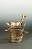 MAESTRO DA RONCAIETTE Attivo a Padova Mortaio Con Armi Sforza E Con Festoni, Completo Di Pestello; Bronzo. MAESTRO DA RONCAIETTE Attivo a Padova Mortaio Con Armi Sforza E Con Festoni, Completo Di Pestello; Bronzo.