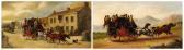 MAGGS John Charles Pair Of Stagecoach Scenes MAGGS John Charles Pair Of Stagecoach Scenes