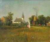 MAGILL Beatrice Landscape With Farm, Church, And Figures MAGILL Beatrice Landscape With Farm, Church, And Figures