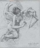 MAIGNAN Albert Pierre Rene Une Femme Nue Jouant Du Triangle MAIGNAN Albert Pierre Rene Une Femme Nue Jouant Du Triangle