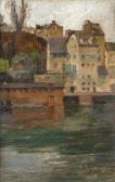 MAIGNAN Albert Pierre Rene Zürich : Les Quais De La Limmat Au Niveau De Lindenhof Et Deschipfe MAIGNAN Albert Pierre Rene Zürich : Les Quais De La Limmat Au Niveau De Lindenhof Et Deschipfe