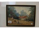 maine jp Cottage In A Hayfield With Figure maine jp Cottage In A Hayfield With Figure