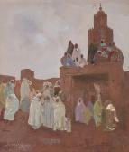 MAJORELLE Jacques Groupe Devant La Koutoubia, Marrakesh MAJORELLE Jacques Groupe Devant La Koutoubia, Marrakesh