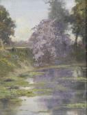 MAJUMDAR B. River Landscape With Tree In Blossom MAJUMDAR B. River Landscape With Tree In Blossom