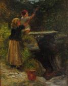MAKIN J.R. 'two Children Picking Wild Flowers Beside A Stream' MAKIN J.R. 'two Children Picking Wild Flowers Beside A Stream'