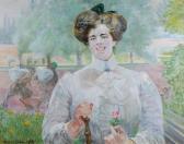 MALCZEWSKI Jacek Portret Młodej Kobiety Z Różą MALCZEWSKI Jacek Portret Młodej Kobiety Z Różą