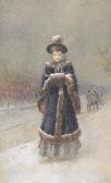 MALICHEFF Nicolaï Woman In Falling Snow MALICHEFF Nicolaï Woman In Falling Snow