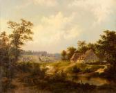 MALINOVSKI Wiktor Adam Weite Landschaft Mit Dorf Am Bachlauf MALINOVSKI Wiktor Adam Weite Landschaft Mit Dorf Am Bachlauf