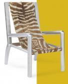 MALLET-STEVENS Robert A Lacquered Wood And Zebra Skin Armchair MALLET-STEVENS Robert A Lacquered Wood And Zebra Skin Armchair