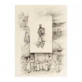 MALYSHEV Nikolai Tarasievich Scenes Of Peasant Life;the Reverse Withwatercolour Study MALYSHEV Nikolai Tarasievich Scenes Of Peasant Life;the Reverse Withwatercolour Study